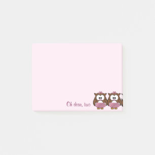Zwillingsprinzessin-Eule Post-It-Notes-Pad Post-it Klebezettel