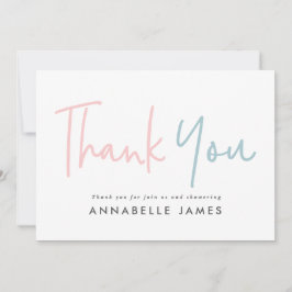 Zwillingsrosa moderne Typografie - Danke Einladung