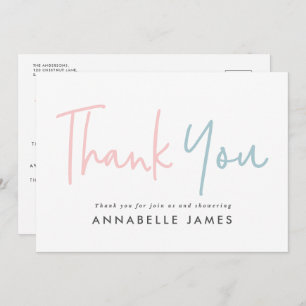 Zwillingsrosa moderne Typografie - Danke Einladung