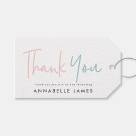 Zwillingsrosa moderne Typografie - Danke Geschenkanhänger