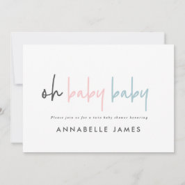 Zwillingsrosa, moderne Typografie, zeitgenössische Einladung