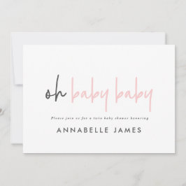 Zwillingsrosa moderne Typografie, zeitgenössisches Einladung