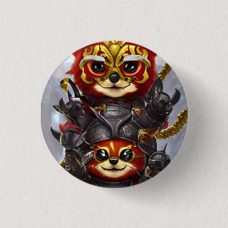 Zwillingsroter Panda Button