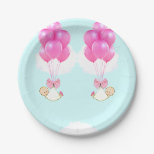 Zwillingsschwestern-Baby-Party Pappteller