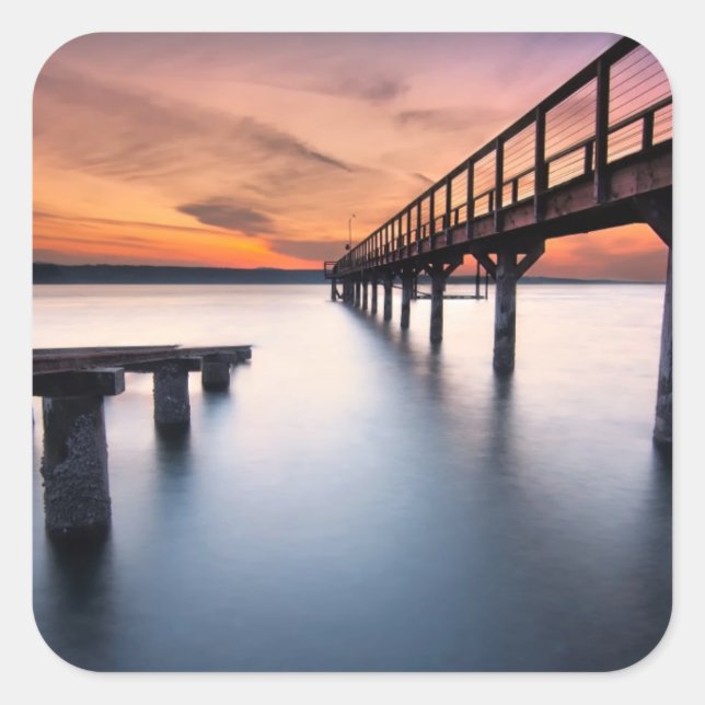 Zwillingsspits Quadratischer Aufkleber (Vorderseite)