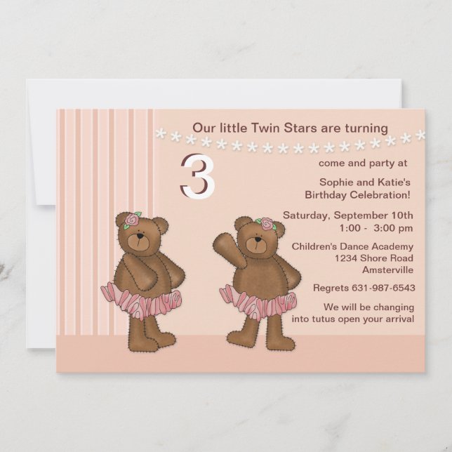 Zwillingsstern Einladung (Vorderseite)