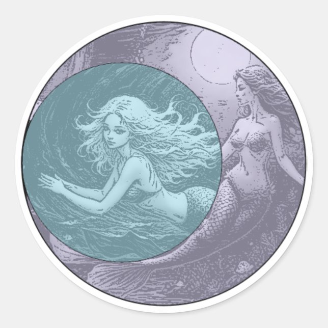 Zwillingssymbole Runder Aufkleber (Vorderseite)