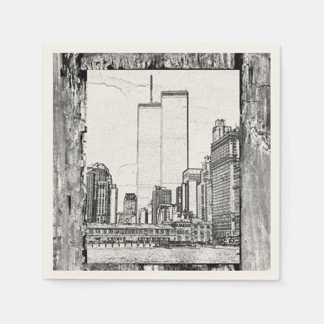 Zwillingstürme Serviette (Vorderseite)