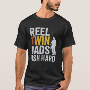 Zwillingsväter fischen hart lustiger Angelvater Fi T-Shirt