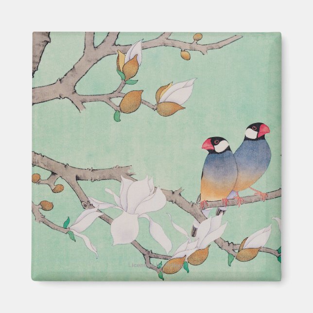 Zwillingsvögel in den Zweigen Magnet (Vorne)