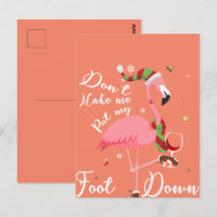 Zwing mich nicht, meine Füße in rosa Flamingo-Gesc