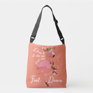 Zwing mich nicht, meine Füße in rosa Flamingo-Gesc Tragetaschen Mit Langen Trägern