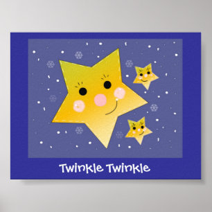 Zwinker Zwinker lächelnde Sterne Poster