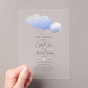 Zwinkere Zwinkere Kleiner Stern Babyparty Acryleinladungen