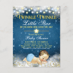 Zwinkere Zwinkere Kleiner Stern Junge Baby Shower Einladung
