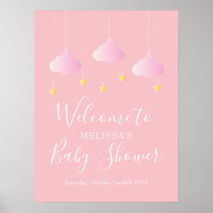 Zwinkern Zwinkern Rosa Baby Mädchen Shower Begrüßu Poster