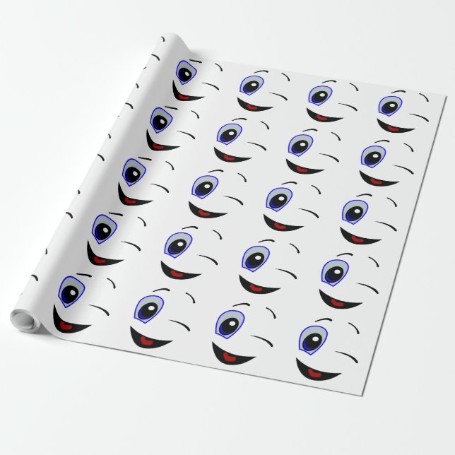 ZWINKERNDE SMILEY-FRATZE GESCHENKPAPIER (Ungerollt)