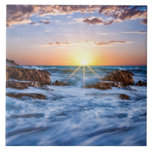 zwinkernder isländischer Sonnenuntergang Fliese