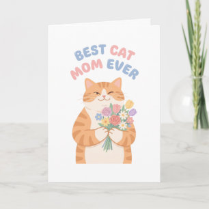 Zwinkerndes Ginger Tabby-Katze Muttertags-Kunst Karte