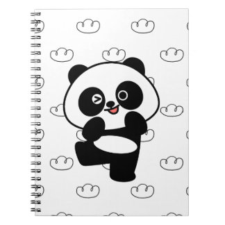 Zwinkerndes Panda-Wolkenmuster Kawaii-Kunst Notizblock