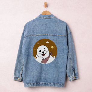 Zwinkerndes Siegel mit Bandana, das das Shaka-Zeic Jeansjacke