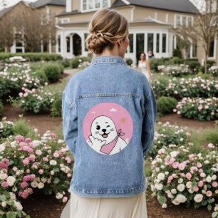 Zwinkerndes Siegel mit Bandana, das das Shaka-Zeic Jeansjacke