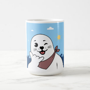 Zwinkerndes Siegel mit Bandana, das das Shaka-Zeic Kaffeetasse
