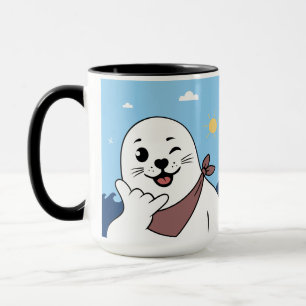 Zwinkerndes Siegel mit Bandana, das das Shaka-Zeic Tasse