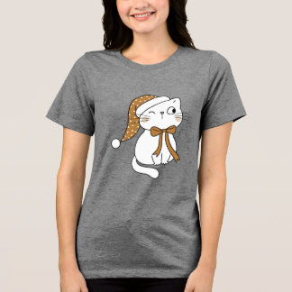Zwinkerndes Winterkatze Tri-Blend Shirt