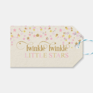 Zwinkle Kleine Sterne Zwillings-Baby-Party Pink Go Geschenkanhänger