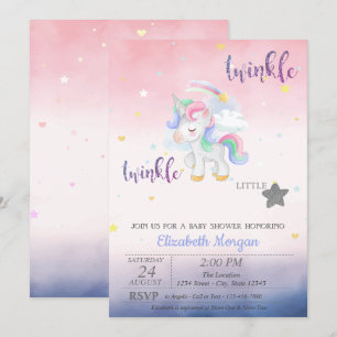 Zwinkle kleiner Stern Einhorn Baby-Party Einladung