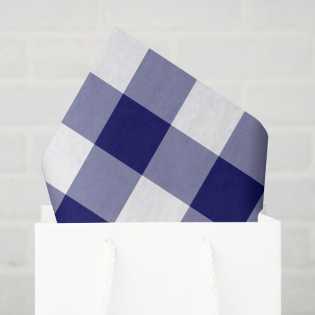 Zwirn-Papier für Navy und White Gingham-Muster Seidenpapier (Geschenktüte)
