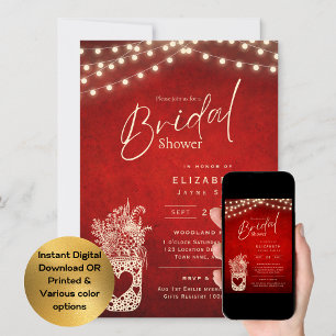 Zwirnbeleuchtung Rustikale Brauerei Hochzeit Einladung