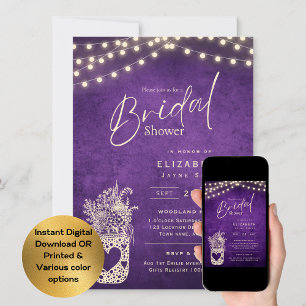 Zwirnbeleuchtung Rustikale Brauerei Hochzeit Einladung