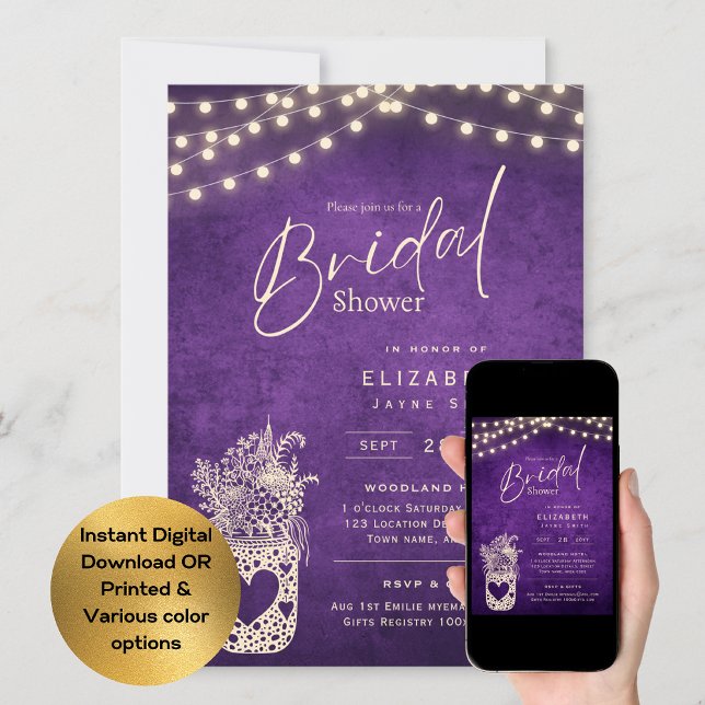 Zwirnbeleuchtung | Rustikale Brauerei Hochzeit Einladung (Von Creator hochgeladen)