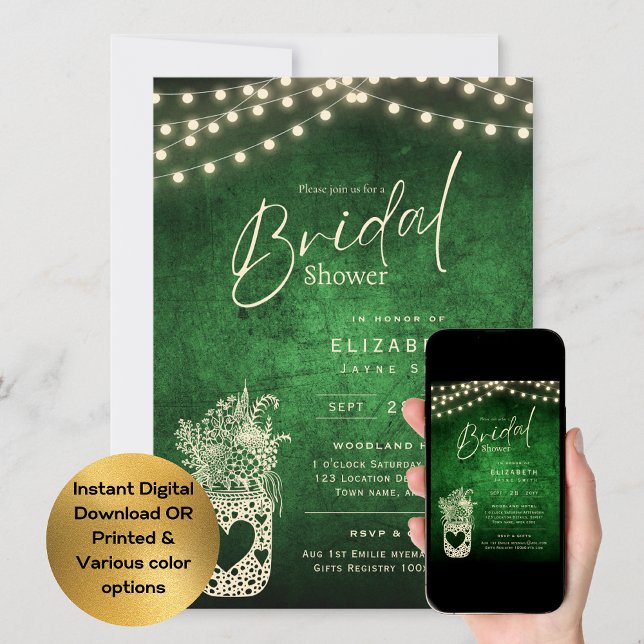 Zwirnbeleuchtung | Rustikale Brauerei Hochzeit Einladung (Von Creator hochgeladen)