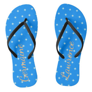 Zwirnen von Sternen auf Blau oder Ihrer Farbe Flip Flops