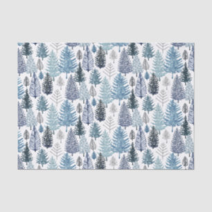 Zwirnpapier für Blaue Winterkiefern Seidenpapier