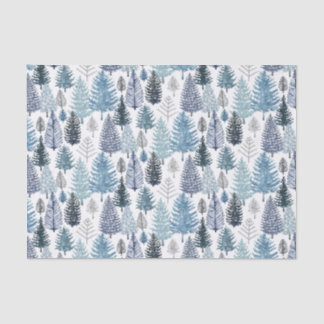 Zwirnpapier für Blaue Winterkiefern Seidenpapier