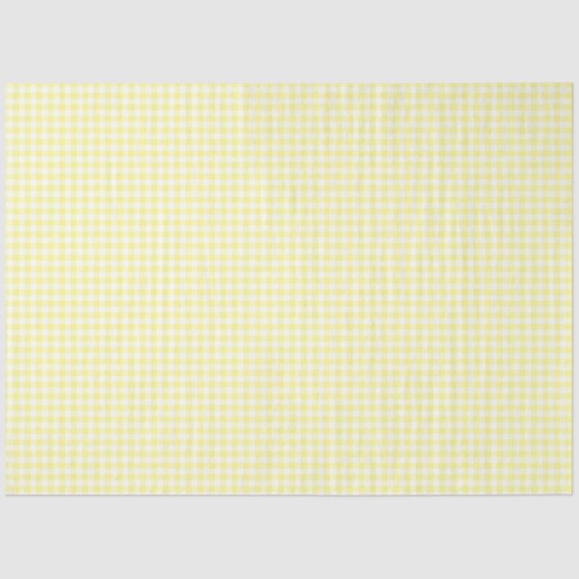 Zwirnpapier für Gelb und Weiß-Gingham-Muster Seidenpapier (Vorderseite)