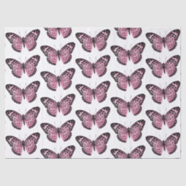 Zwirnpapier mit rosa und schwarzen Schmetterlingen Seidenpapier