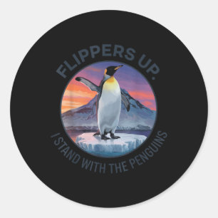 Zwirnsteine, die ich mit den Pinguinen halte Runder Aufkleber