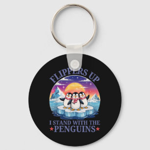 Zwirnstühlen Ich stehe mit den Pinguinen Funny Pin Schlüsselanhänger