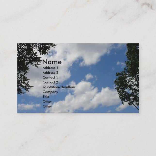 Zwischen 2 Trees Business Card Visitenkarte (Vorderseite)