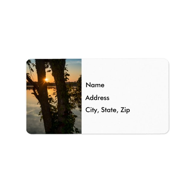 Zwischen dem Trees Sunrise Address Label Adressaufkleber (Vorne)