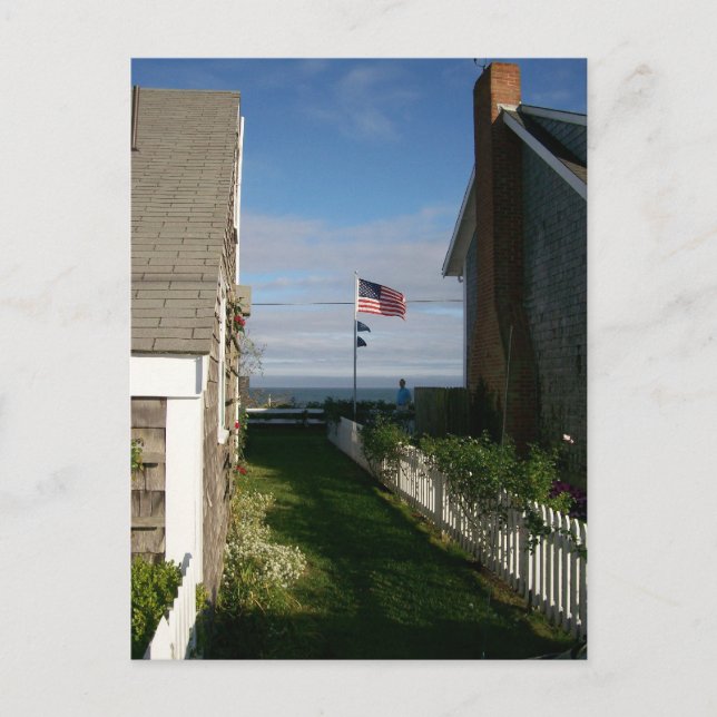 Zwischen den Hütten in Sconset Postkarte (Vorderseite)