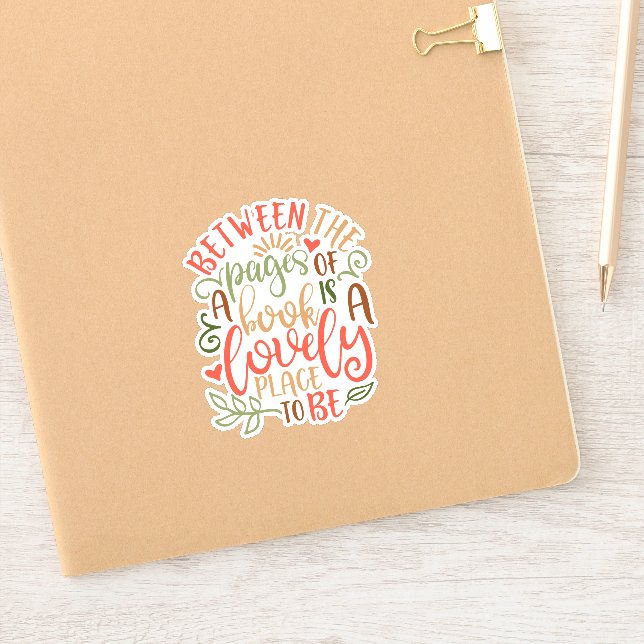 Zwischen den Seiten der Buchideen Aufkleber (Notizbuch)