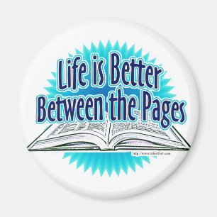 Zwischen den Seiten Fun Reading Slogan Magnet
