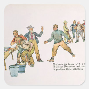 Zwischen den Stunden von 7 und 8 a.m. Quadratischer Aufkleber