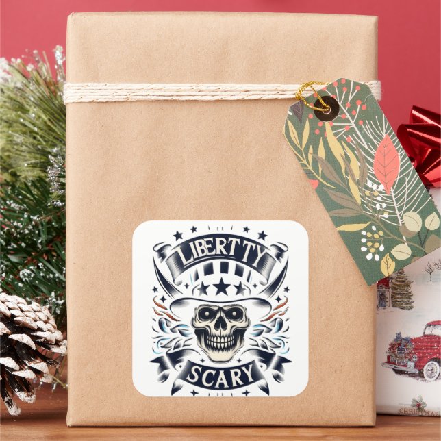 Zwischen Dunkelheit und Licht Quadratischer Aufkleber (Feiertag)